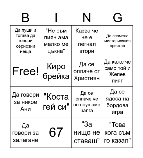 Chavdar Bingo Card