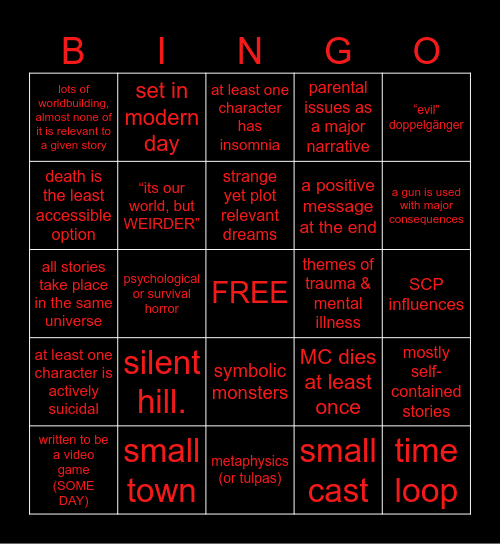 PAINT STORY TROPES Bingo Card