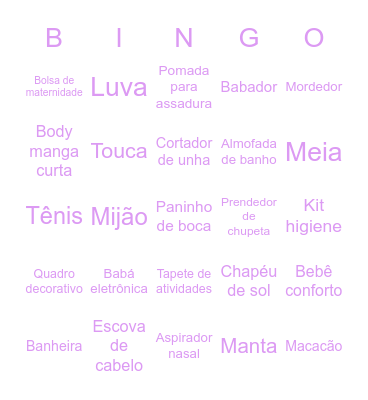 Chá de bebê março 2026 Bingo Card