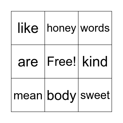 Proverbs 16:24 Bingo Card