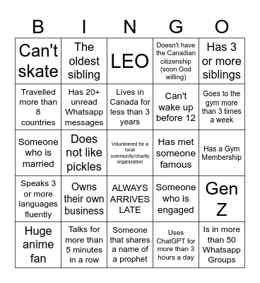 Iftar 2026 Bingo Card