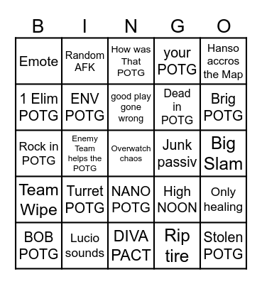 Atticus and COs POTG BINGOOO Bingo Card