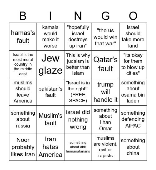 jamie bingo Card
