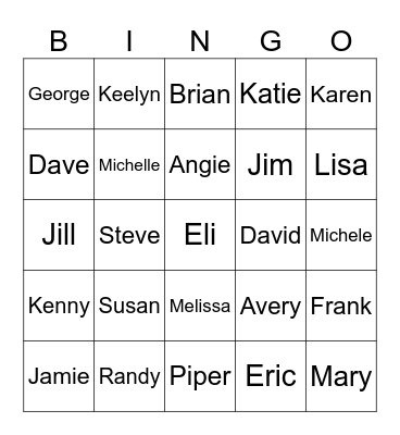 Friends Bingo Card