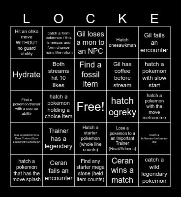 Egglocke/Cagelocke v5 Bingo Card