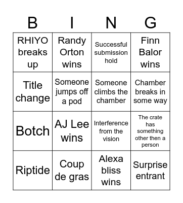 2026 elimination chamber Bingo Card