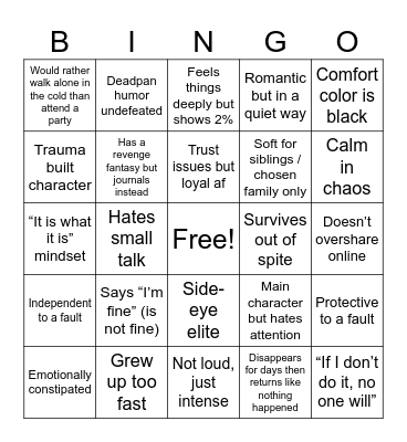 gen z stark house bingo Card