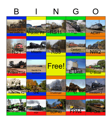 Circus Trains and other Special Trains that I would like to record with Carmen one day Bingo Card
