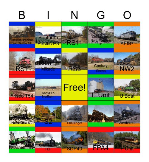 Circus Trains and other Special Trains that I would like to record with Carmen one day Bingo Card