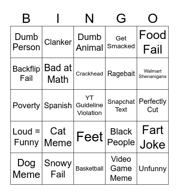 Unusual Memes Bingo Card