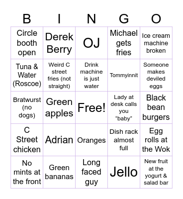 EICK BINGO Card