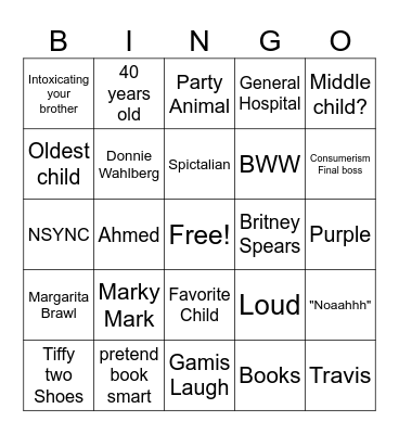 40th Bingo Card