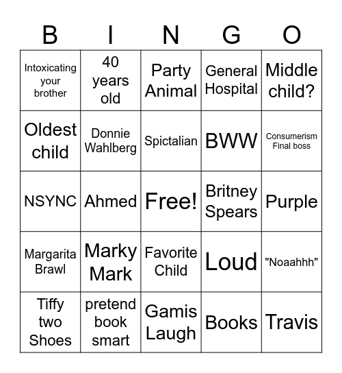 40th Bingo Card