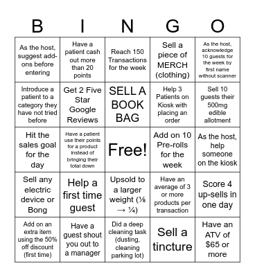 GROW+ Week of 3/1 Name__________ Bingo Card