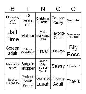 40th Bingo Card