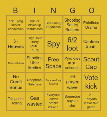 MvM Two Cities Bingo Card