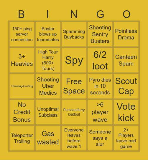 MvM Two Cities Bingo Card