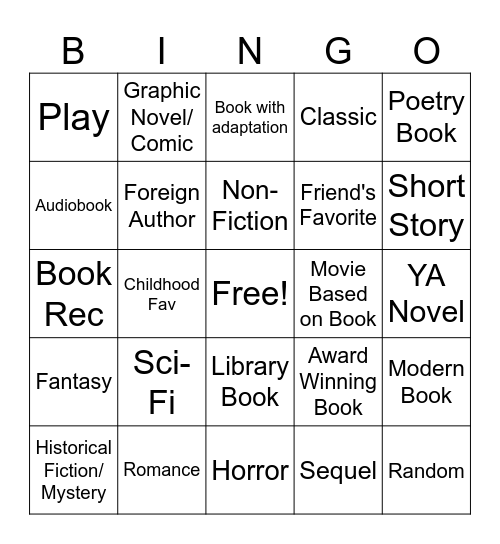bookbango Bingo Card