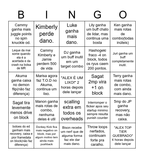 PATCH Bingo Card