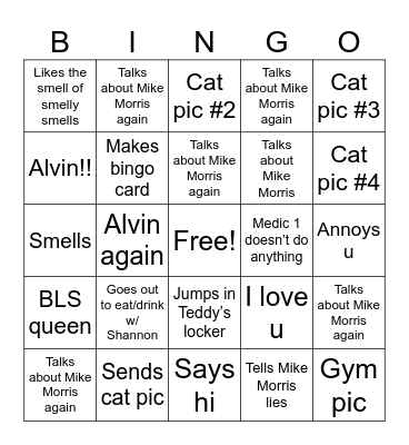 Sarah’s Bingo Card Bingo Card