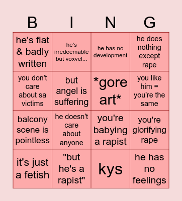 valentino cases Bingo Card
