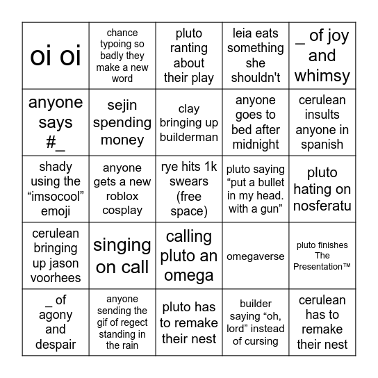 abtidory bingo Card