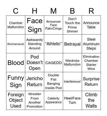 Elimination Chamber Bingo! Bingo Card