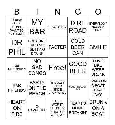 COUNTRY PARTY Bingo Card