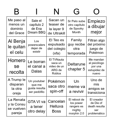 Predicciones Bingo Card