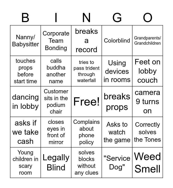 game over bingo Card