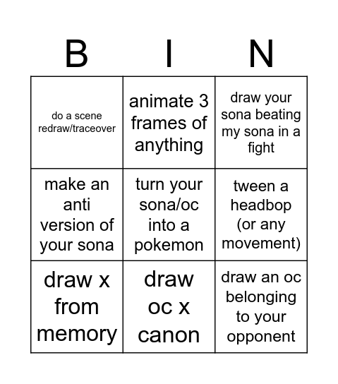 BA BA BA BINGO Card