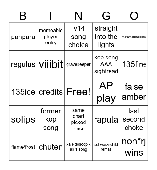 KoP7th bingo Card