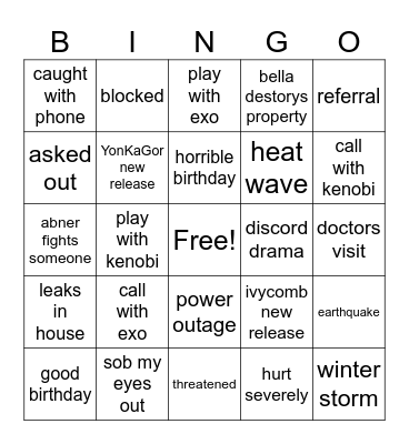 March 2026 Bingo Card