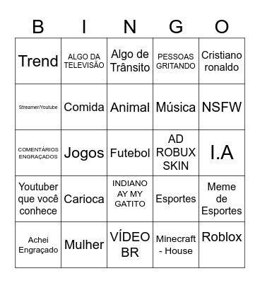 Short Bingo Card