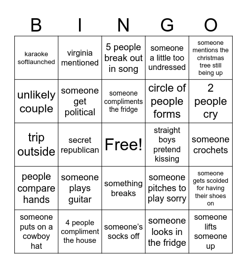 Little Women Bingor Bingo Card