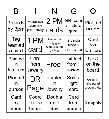 TJXR Bingo Card