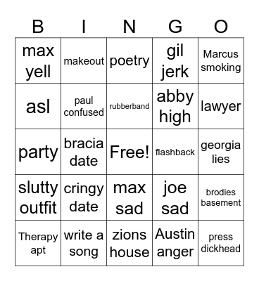 G&G Bingo Card