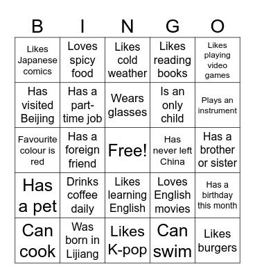 Find Someone Who... Bingo Card