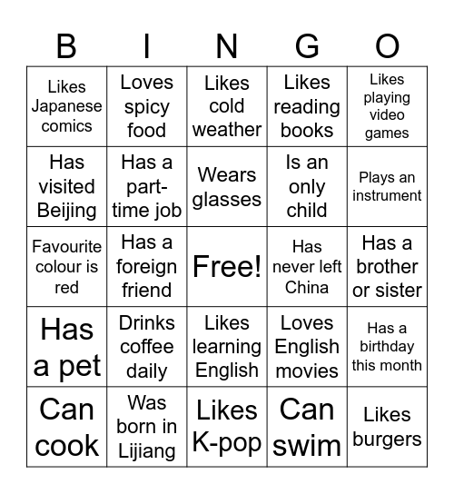 Find Someone Who... Bingo Card