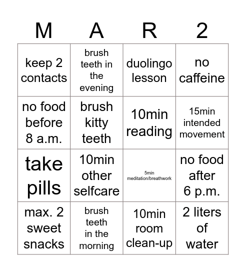 Cross out at least 10 <3 Bingo Card