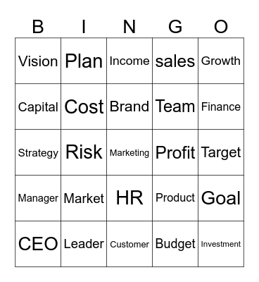 BUSINESS BINGO Card