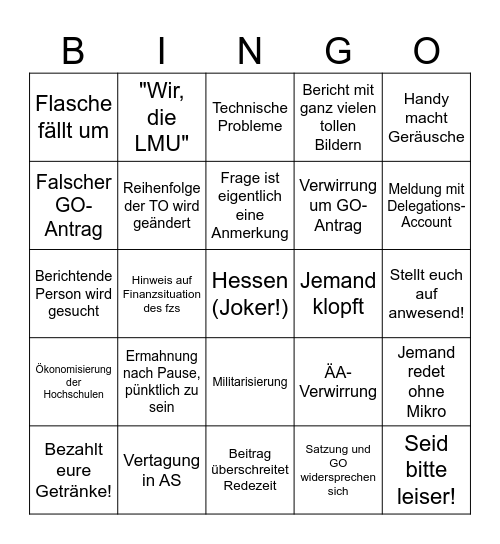 fzs77 - SONNTAG Bingo Card