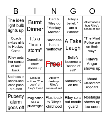 INSIDE OUT 2 BINGO Card