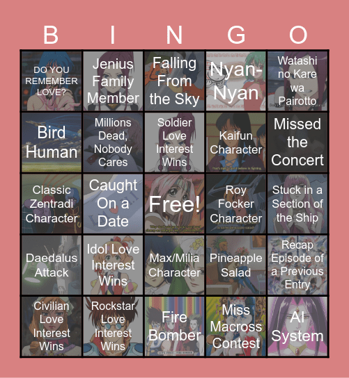 Macross Bingo Card