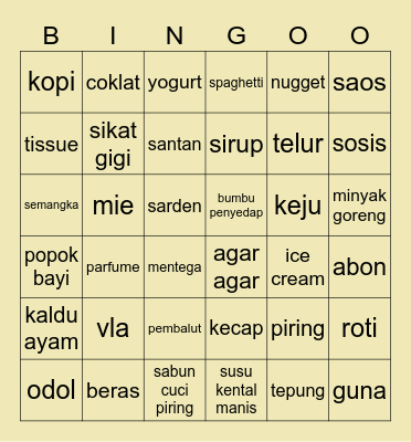 yena :B Bingo Card