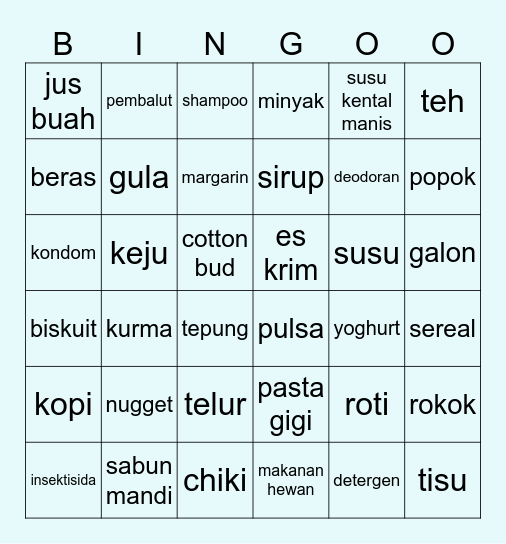 Ini Punya Jojo Bingo Card