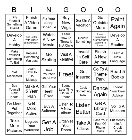 2026 Bingo Card
