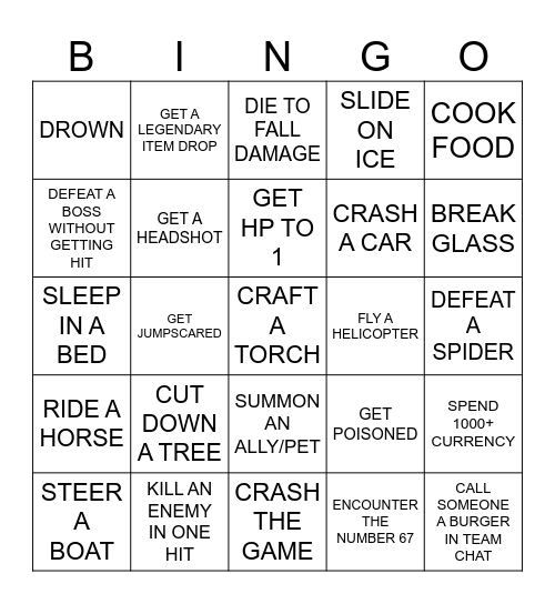 THE GAMER Bingo Card