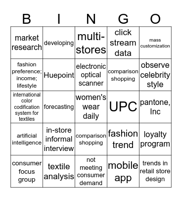 Units 3.01 & 3.02 Bingo Card