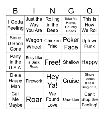 SINGO BINGO Card